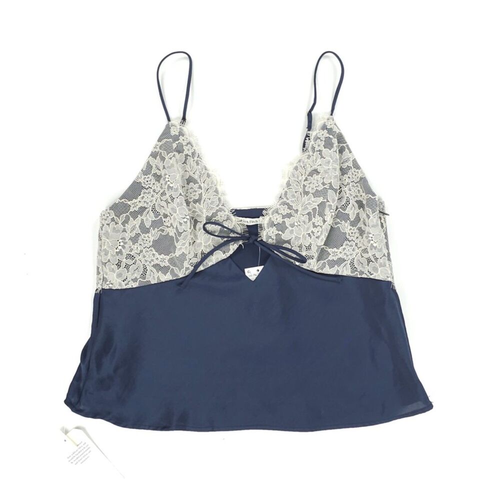 NWT Abercrombie Bella Tie-Front Cami Romantic Minimal Lingerie 90s Y2k Svelte